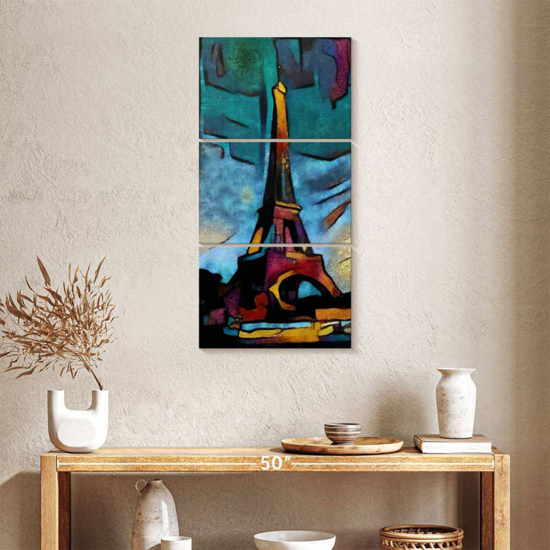 Abstract Eiffel Tower, 38" H x 18" W
