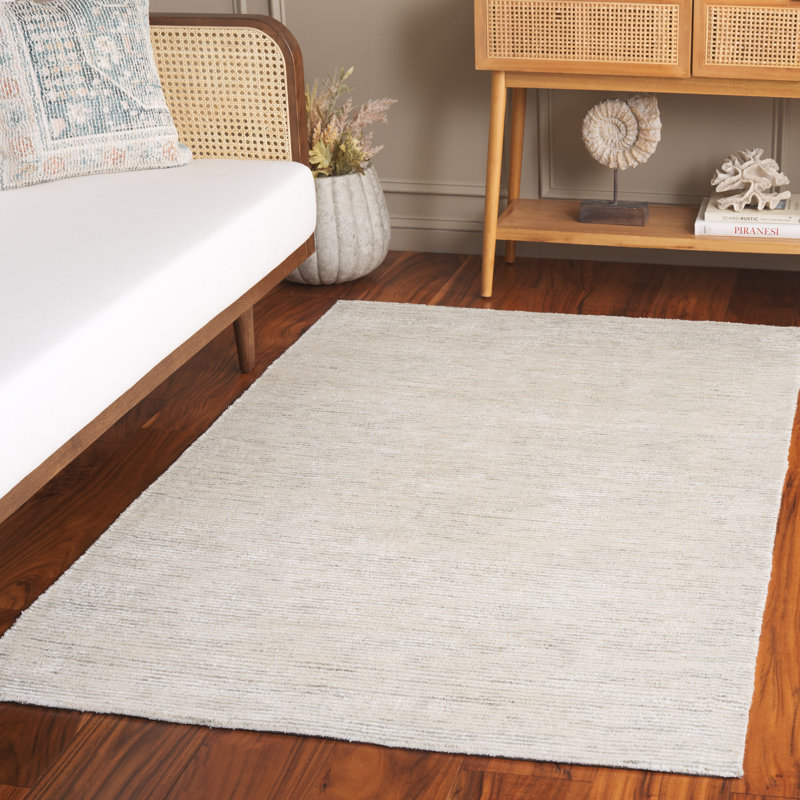 Tapis d'intérieur en coton de couleur unie touffeté à la main Soho, Rectangulaire 8 pi x 10 pi