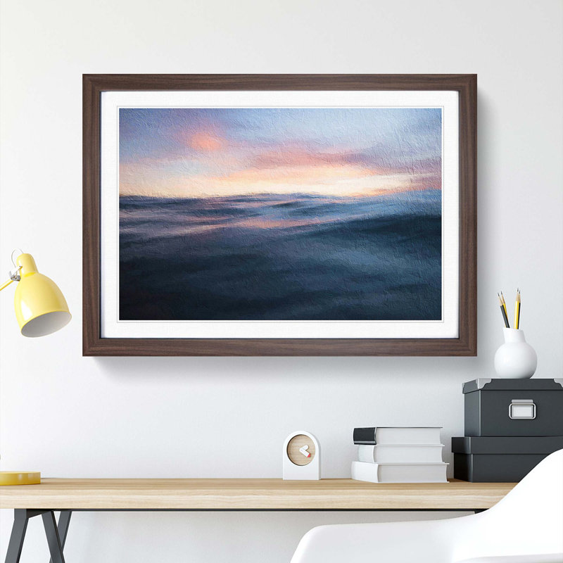 Ocean Ripples - Framed Print, 27cm H x 36cm W x 2cm D, Walnut Framed