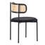 Velvet Upholstered Side Chair in Black