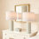 Lampe de table contemporaine en céramique 23 po avec abat-jour en lin, design minimaliste moderne