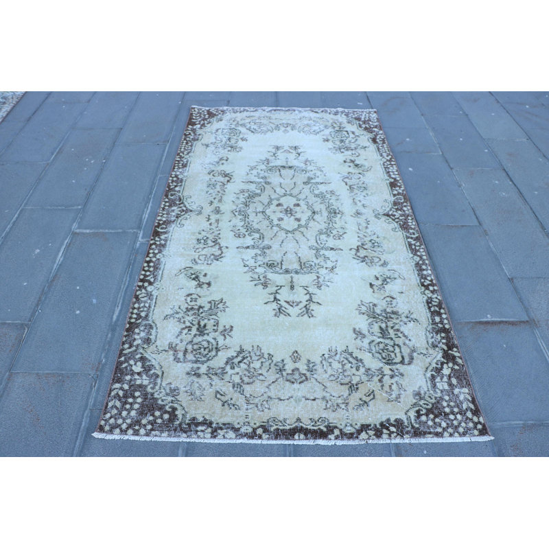 Tapis turc rétro de style scandinave pour salle à manger - brun