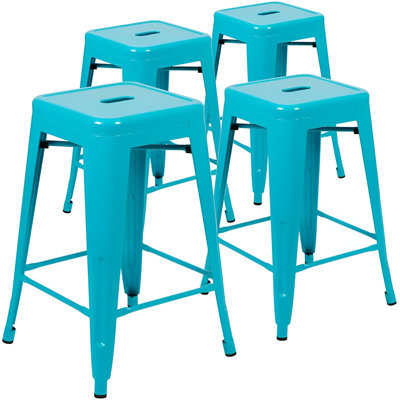 Irtaza Counter Stool with Metal Frame