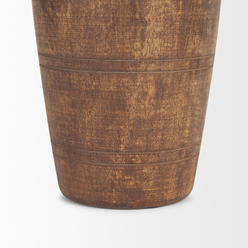Arvind Wood Table Vase, 11" H x 5.5" W x 5.5" D