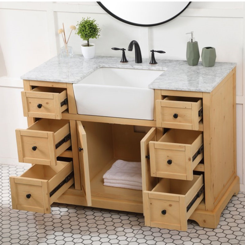Ensemble de meuble-lavabo simple 48 po Pardue, Bois naturel