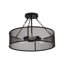 Plafonnier semi-encastré 3 lumières mat noir