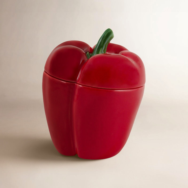 Pepper Decorative Bowl, 5.31" H x 4.5" W x 4.5" D, Red