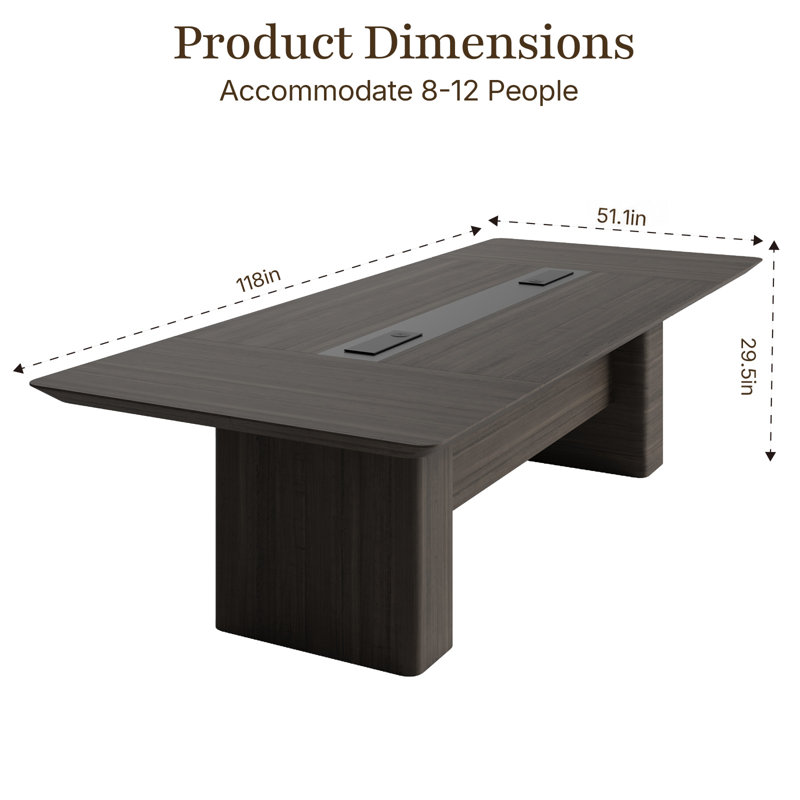 118 " Rectangle Conference Table with Power Modules