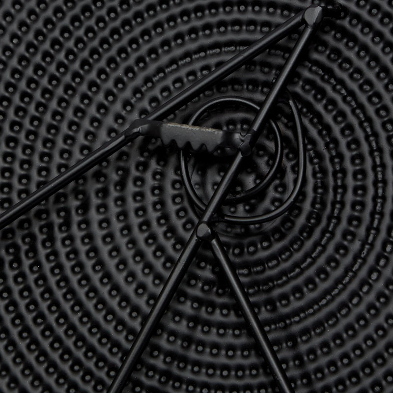 Plaque murale décorative en métal avec cercles texturés, Noir