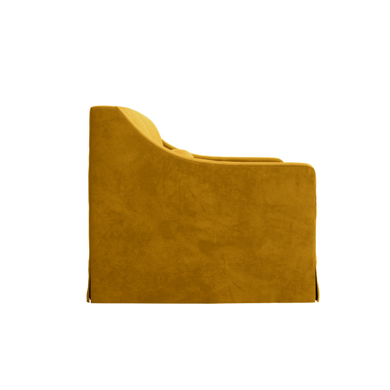 Evergreen Loveseat, Mustard Recycled Velvet