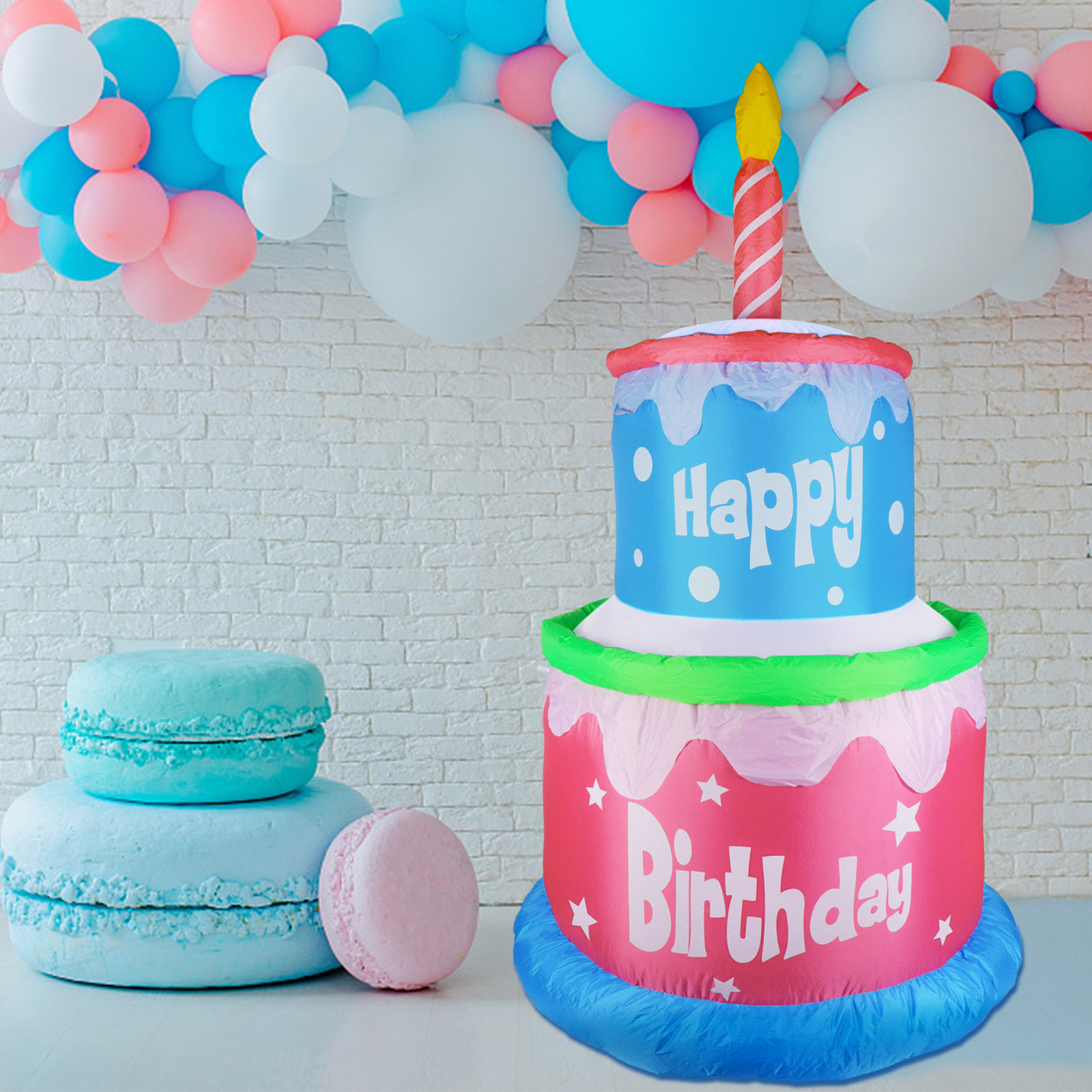 4 Ft Inflatable Happy Birthday Cake Decorations India | Ubuy