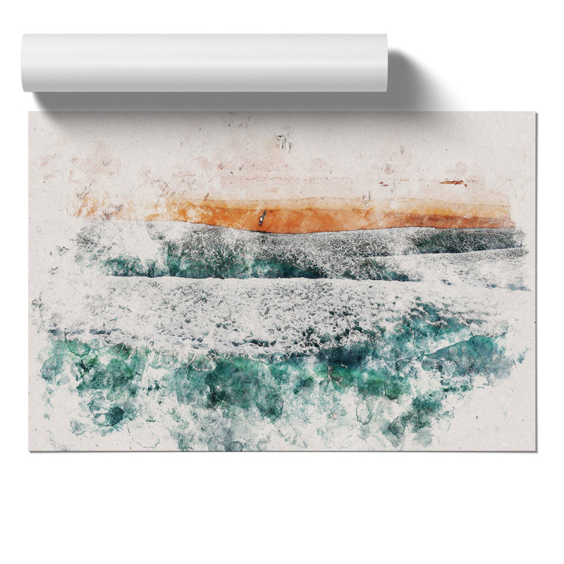 Beach Views in San Francisco - Unframed Painting, 21cm H x 30cm W x 0.1cm D
