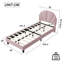 EU & UK Size Kids Velvet Bed Frame, Scalloped Shell Upholstery Bed with Height-Adjustable Headboard-2109734720-2098748969