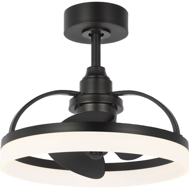 Shear 19'' Ceiling Fan with LED Lights, Matte Black