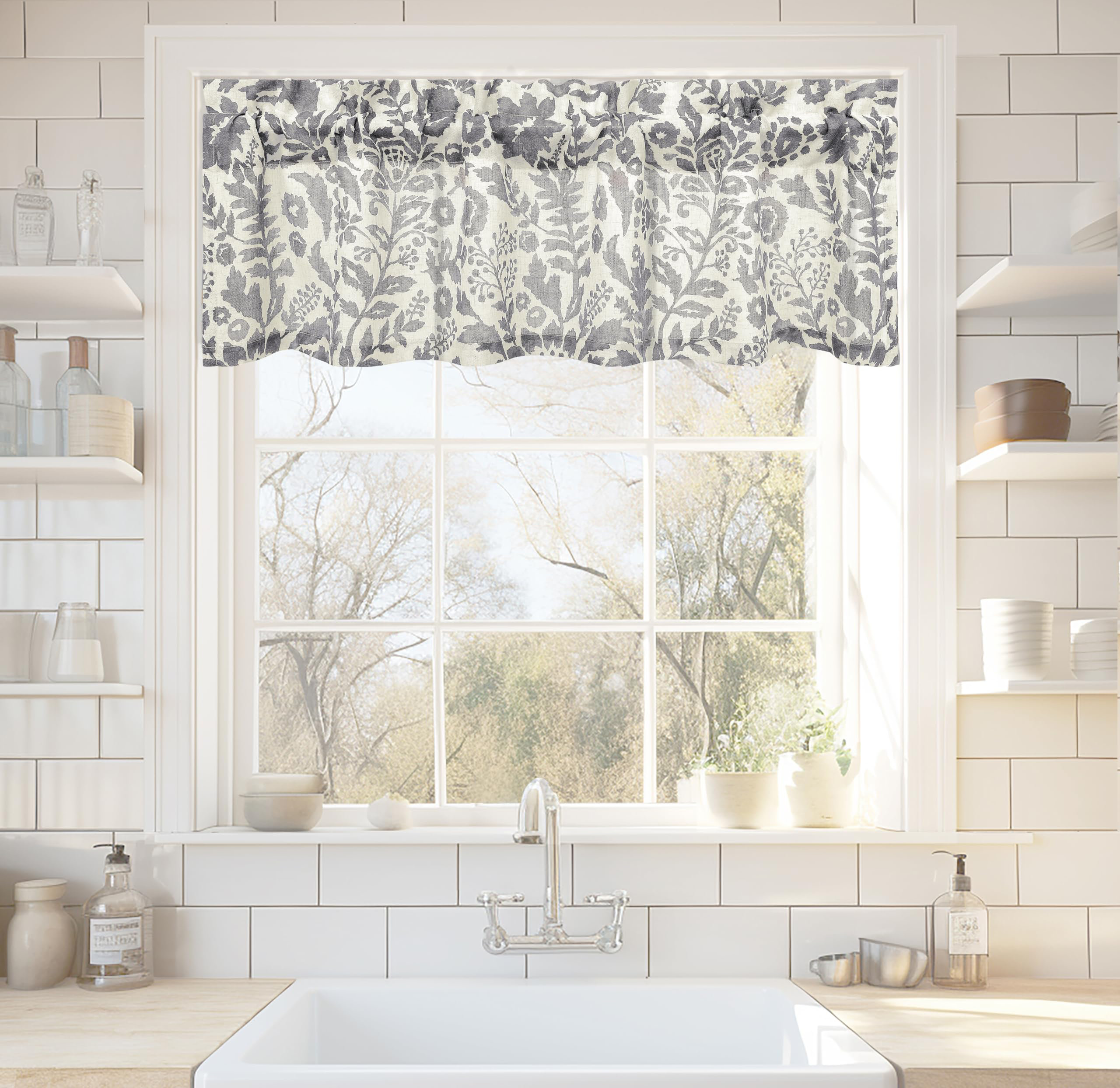 DriftAway Small Window Valance Linen Blend Valances Rod Pocket | Wayfair