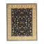 Tapis oriental rectangulaire en laine noué à la main bleu marine / brun / crème 7 pi x 8 pi
