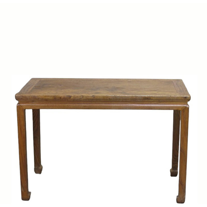 40" Long Elm Square-Corner Table
