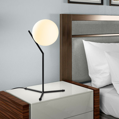 Modern Industrial Table Lamp, Black Metal Body, 13.8 x 11.8 x 20.5 inches | 7.9 in Diameter Shade | 6.6 ft Cable with On/Off Switch | Compatible with G9 Bulbs (Max 8W) | Elegant Home Lighting for Contemporary Spaces