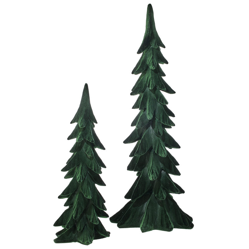 Flocked Tabletop Trees