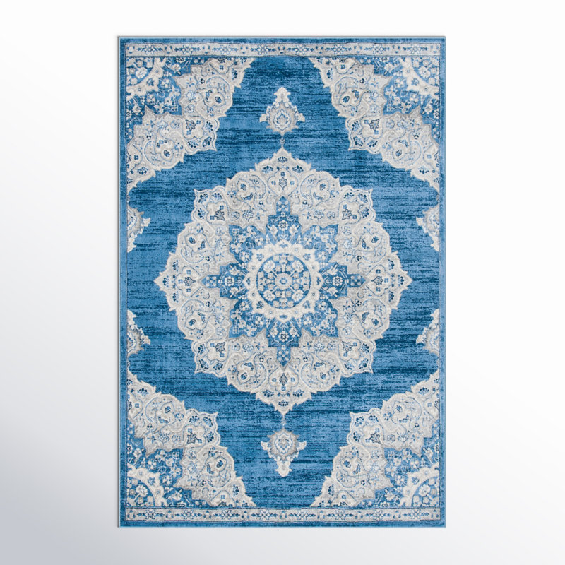 Arvillia 802 Area Rug In Blue / Grey, Rectangle 3' x 5'