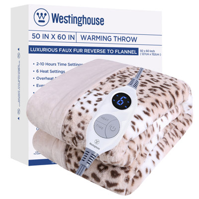 Westinghouse Electric Blanket Heated Blanket Flannel to Sherpa