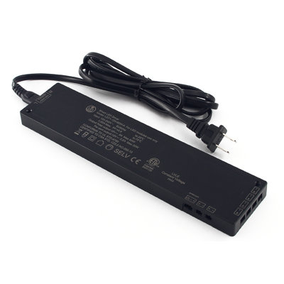 LED Electronic Transformer  Black Led Driver With 6 JST ports and Plug in
