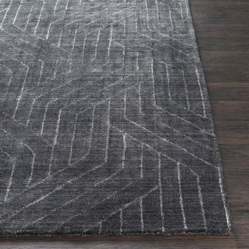 Hollifield Viscose Geometric Indoor Rug, Rectangle 6' x 9'