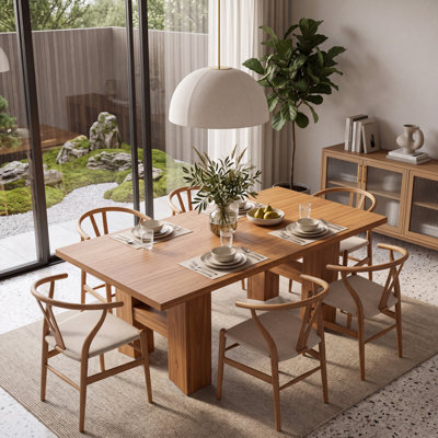 Farmhouse Dining Table – Solid Wood, Seats 6