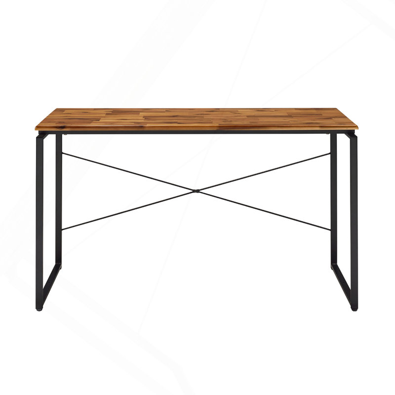Bureau d'écriture rectangulaire en bois massif, chêne et noir