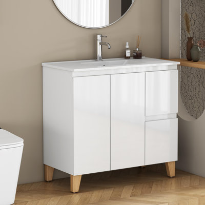Bathroom Vanity With Sink, 2 Doors and 2 Big Drawer