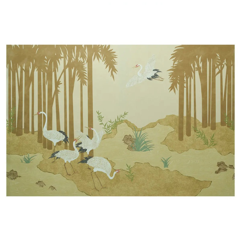 Yashinoki Crane Panel Set, Gold
