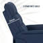 Canapé inclinable en tissu avec télécommande, fauteuil relevable électrique, poches latérales