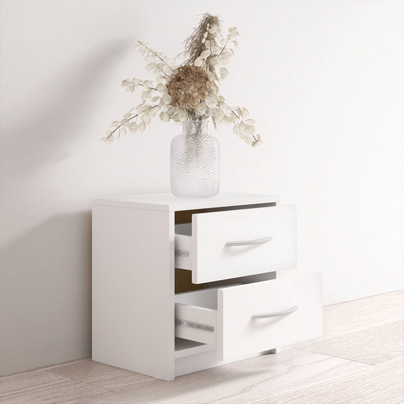 Wesseline 15.2" Nightstand with Matte Finish, White