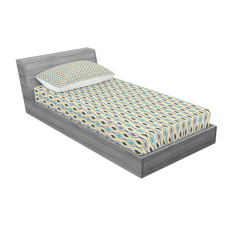 Ensemble de draps à lignes verticales, Ensemble de draps pour lit simple avec drap-housse