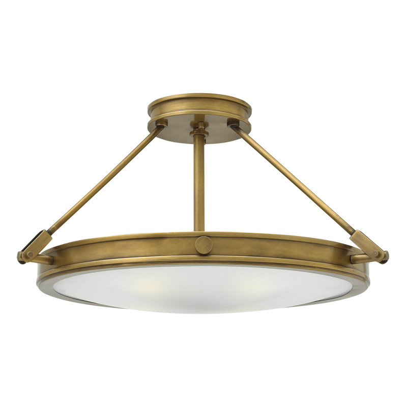 Collier Semi-Flush Mount Ceiling Light - Heritage Brass, Light Oiled Bronze, Incandescent, 11.5"H x 22"W x22"D