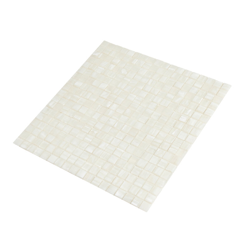 Carreau de mosaïque pour mur et plancher en verre 0,6 po x 0,6 po Skosh, Colombe blanche