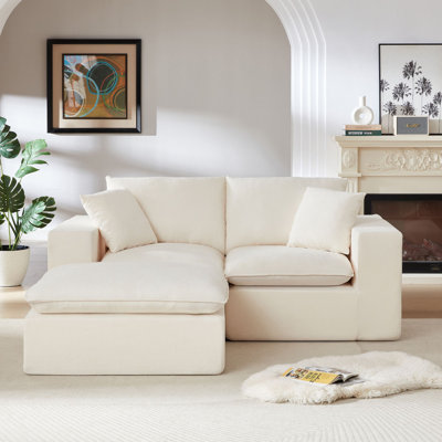 Modular Upholstered Chenille Compression Sectional Sofa, No Assembly Cloud Coouch