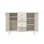 Buffet de rangement 40,16 po, console décorative en acier avec 4 tiroirs et tablettes réglables, beige
