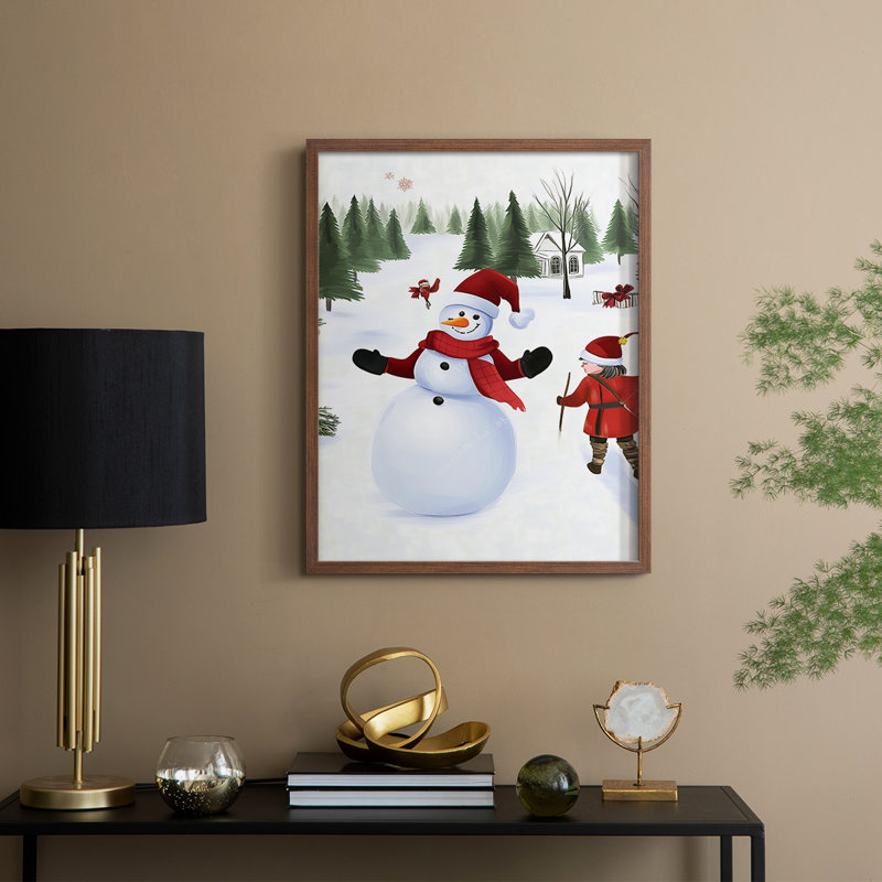 «Christmas Holiday Art» CECXCIV, reproduction d'art encadrée - bois massif, Noyer, H 21 po x l 17 po