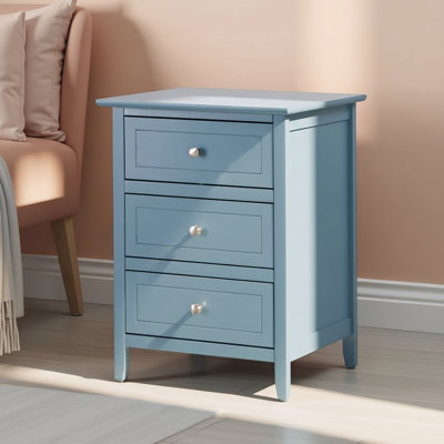 Lublin Teal 3 Drawers Nightstand