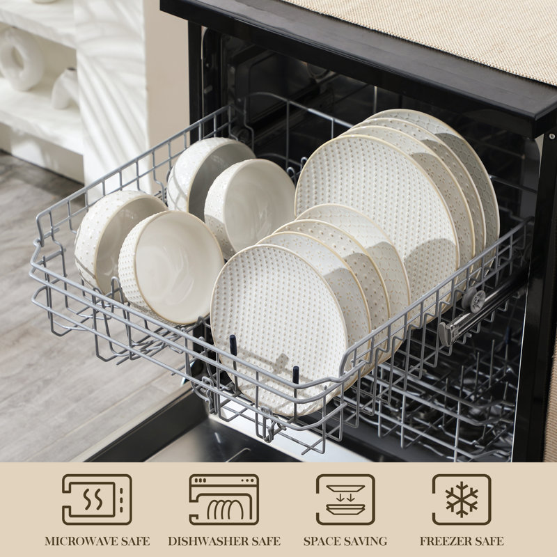 12 Piece Stoneware Dinnerware Set - Service for 4