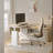 Ashantey 60" L-Shaped Executive Electric Standing Desk with Fluted Roman Legs, Privacy Modesty Panel and Wire-125361231