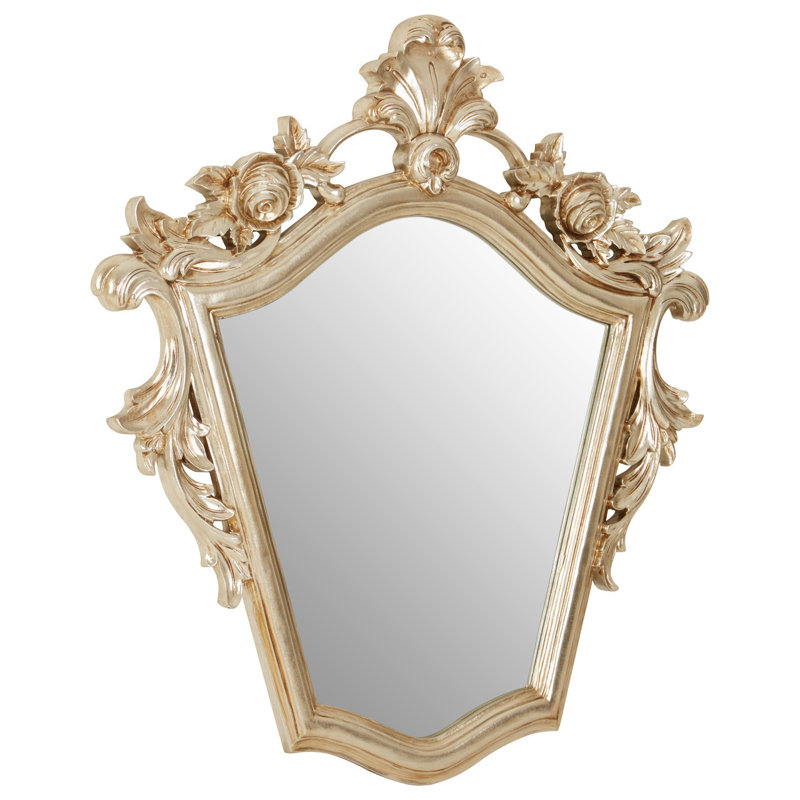 Feathers Flat Wall Mirror, Champagne