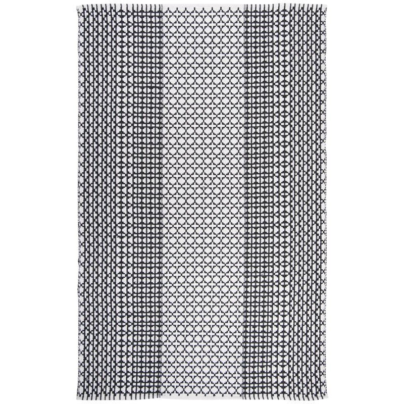 Zoltán Hand Woven Cotton Geometric Rug, Rectangle 5' x 8'