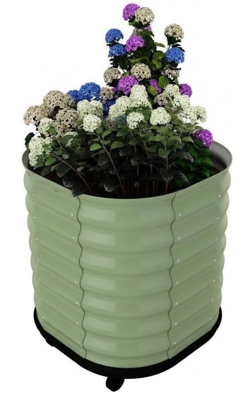 Metal Raised Garden Bed, 70cm H x 60cm W x 60cm D, Green