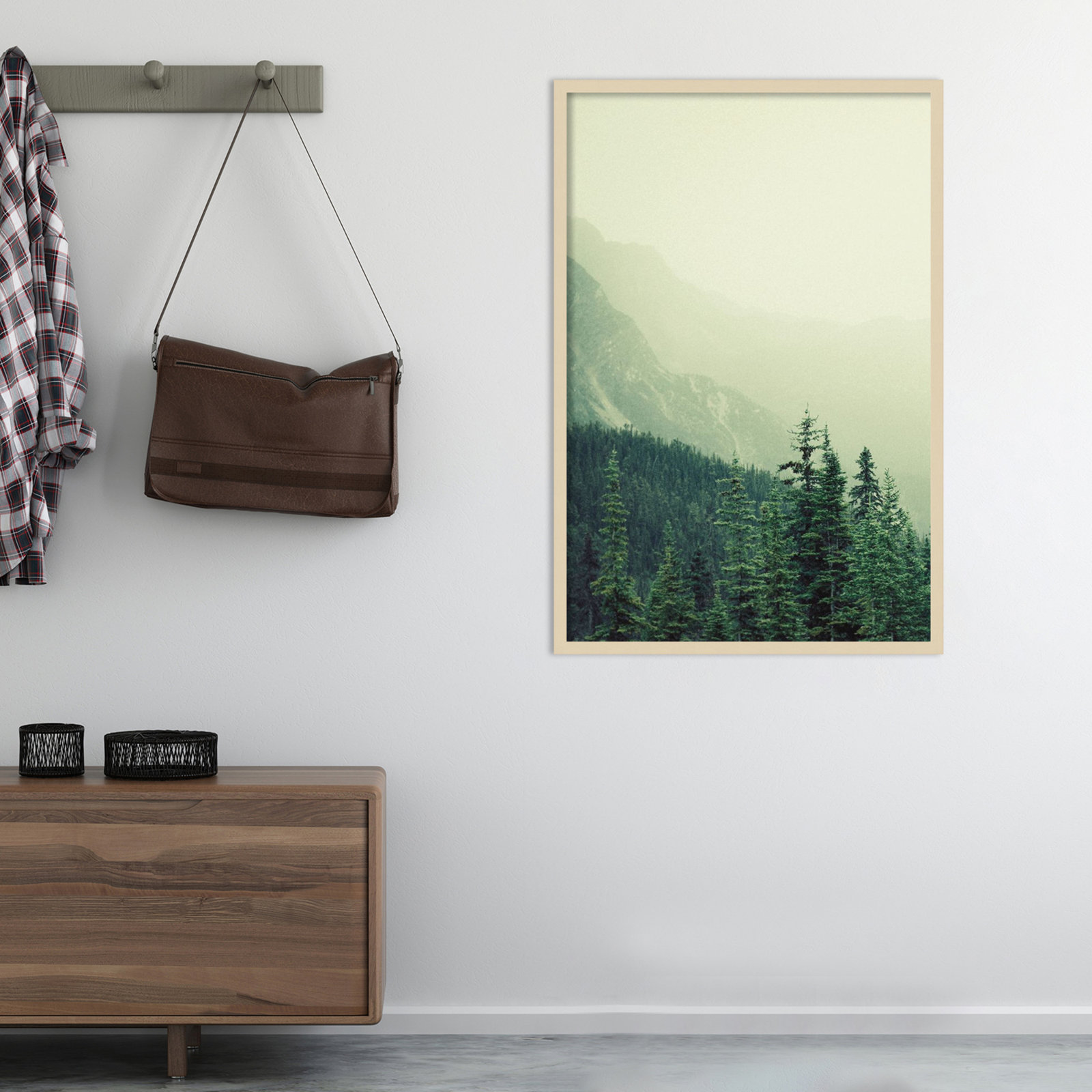 Rocky Mountain Trees 7 Photo Print, 41" H x 28" W x 1" D, Brown