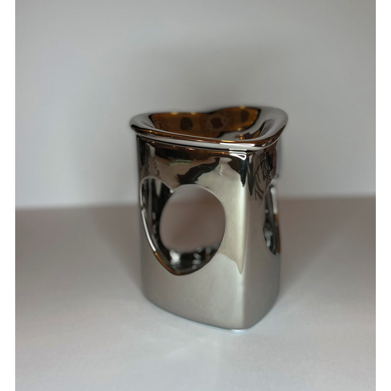 Unscented Designer Candle with Ceramic Holder, White
