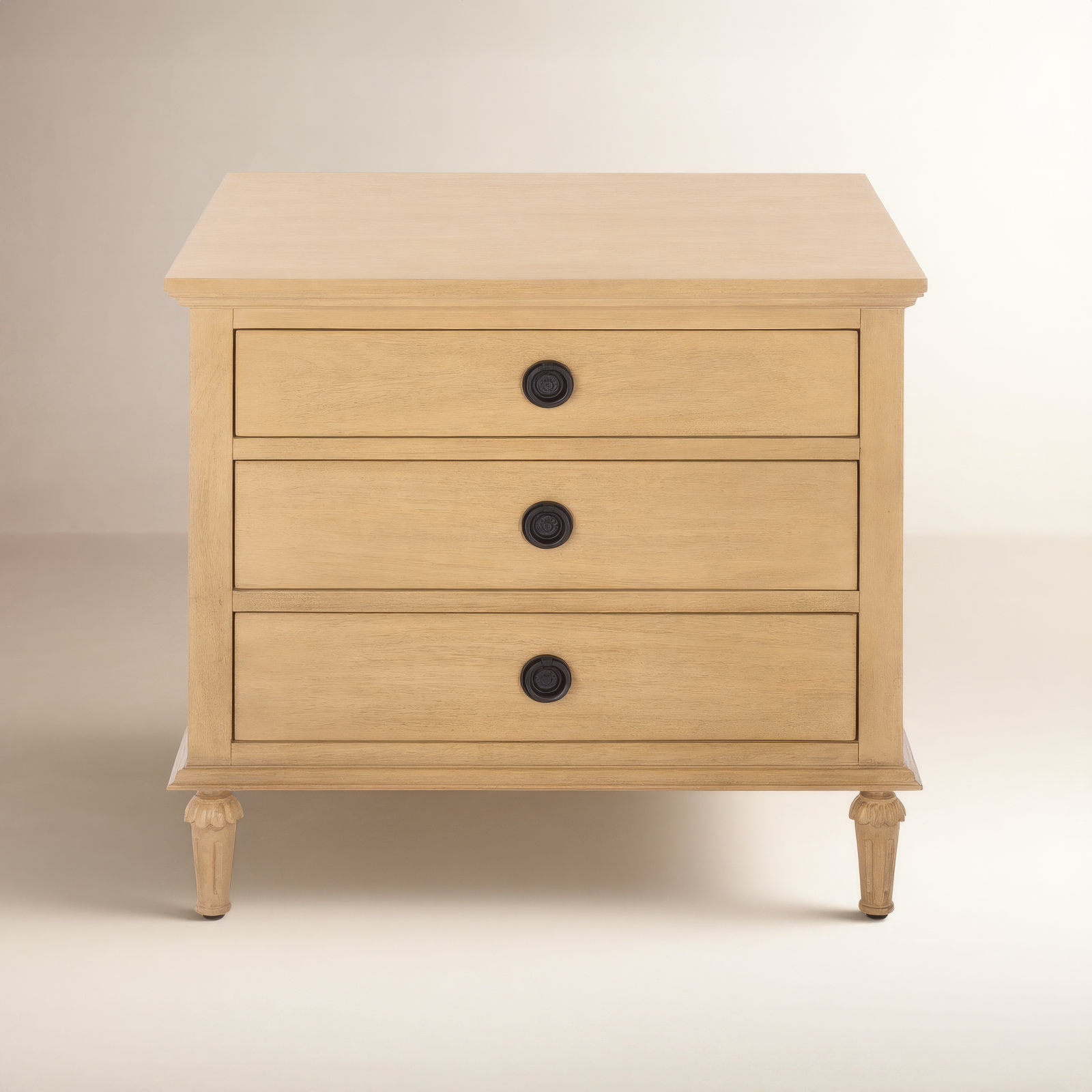 Hubbard 3 - Drawer Nightstand, Light Oak