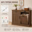 Armoire à poubelle basculante, armoire à poubelle pour la cuisine, armoire en bois avec poubelle - brun foncé-128597026