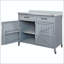 Îlot de cuisine 39,4 po avec plateau en acier inoxydable et grand rangement-1487282539